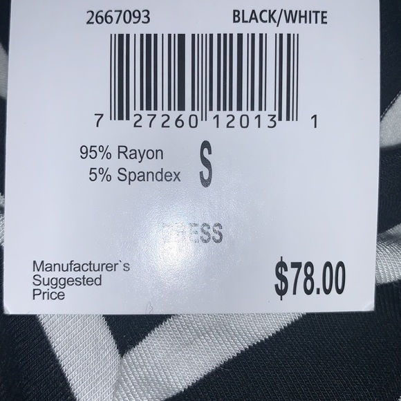 V-Neck Sleeveless Dress w/Stretch Black & White🖤 - Picture 6 of 9